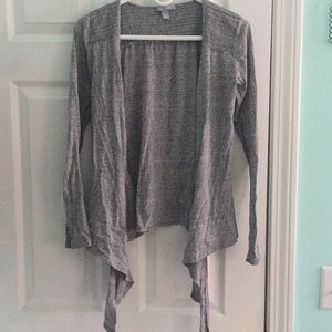 Gray Draped Scrunch Sweater